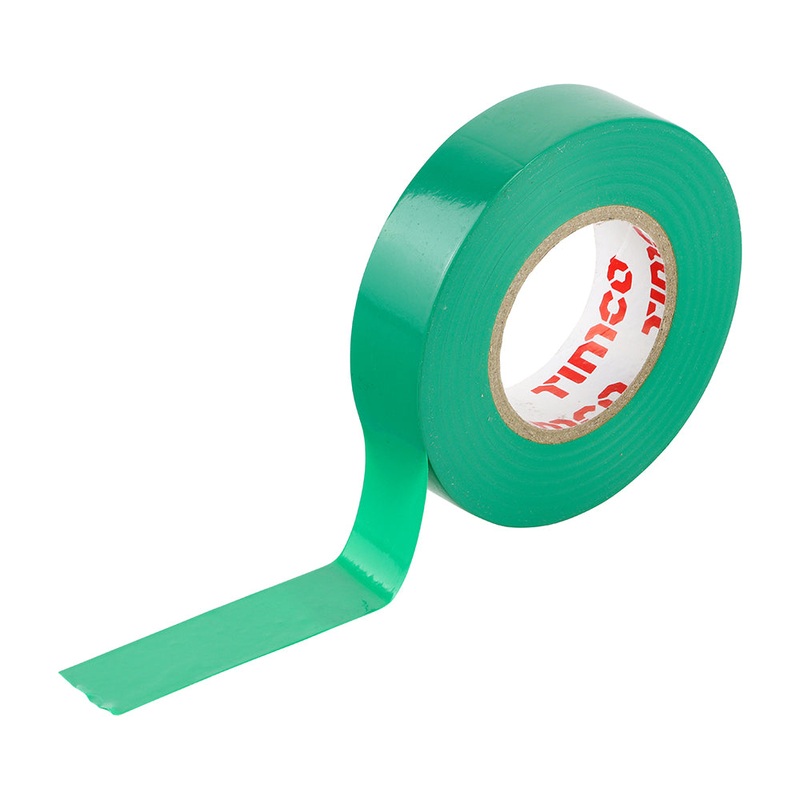 Timco PVC Insulation Tape – Green 25m x 18mm – 10 Pieces