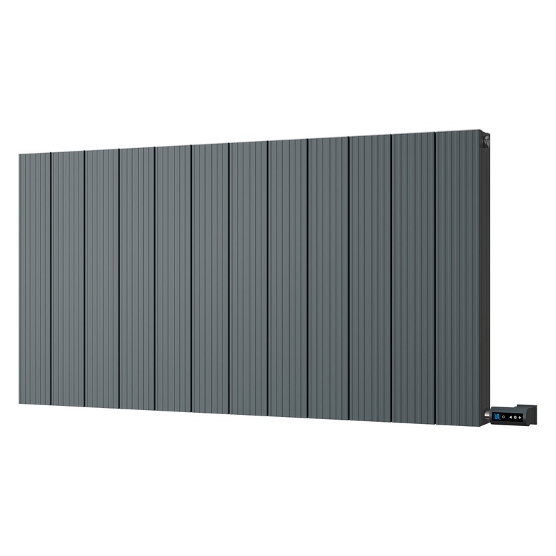 Thetford – Anthracite Horizontal Electric Radiator H600mm x W1124mm Grooved 1200w Thermostatic WIFI