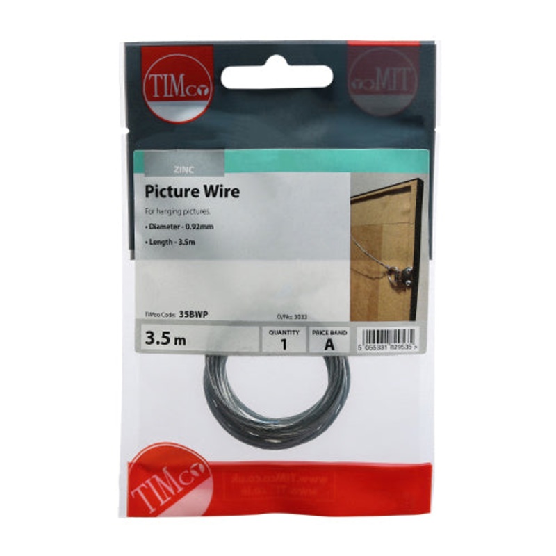 Timco Picture Wire – Zinc 0.92Dia x 3.6M