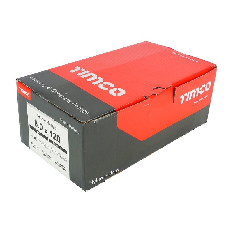 Timco Nylon Frame Fixing – PZ – Zinc 8.0 x 120 – 100 Pieces