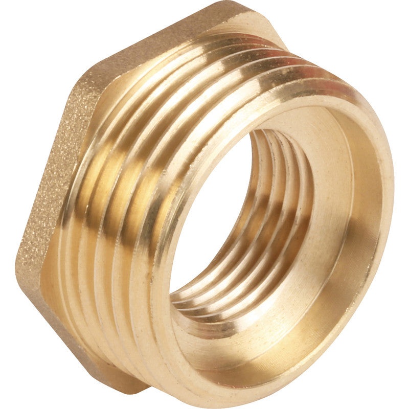 Compression Brass Bush 3/4 x 1/2 Hexagonal 5 Pack