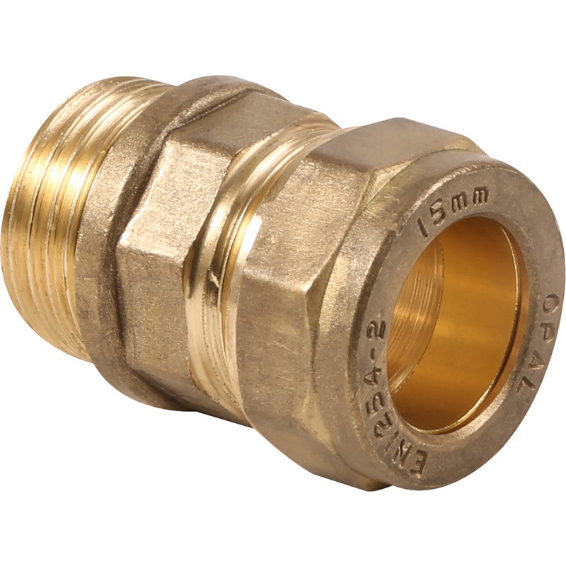 Compression Coupler 15mm x 1/2 Male Iron 5 Pack