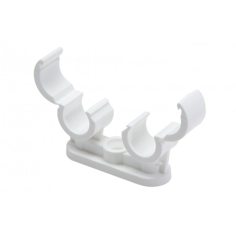 Double Quick Lock Pipe Clip 22mm – White