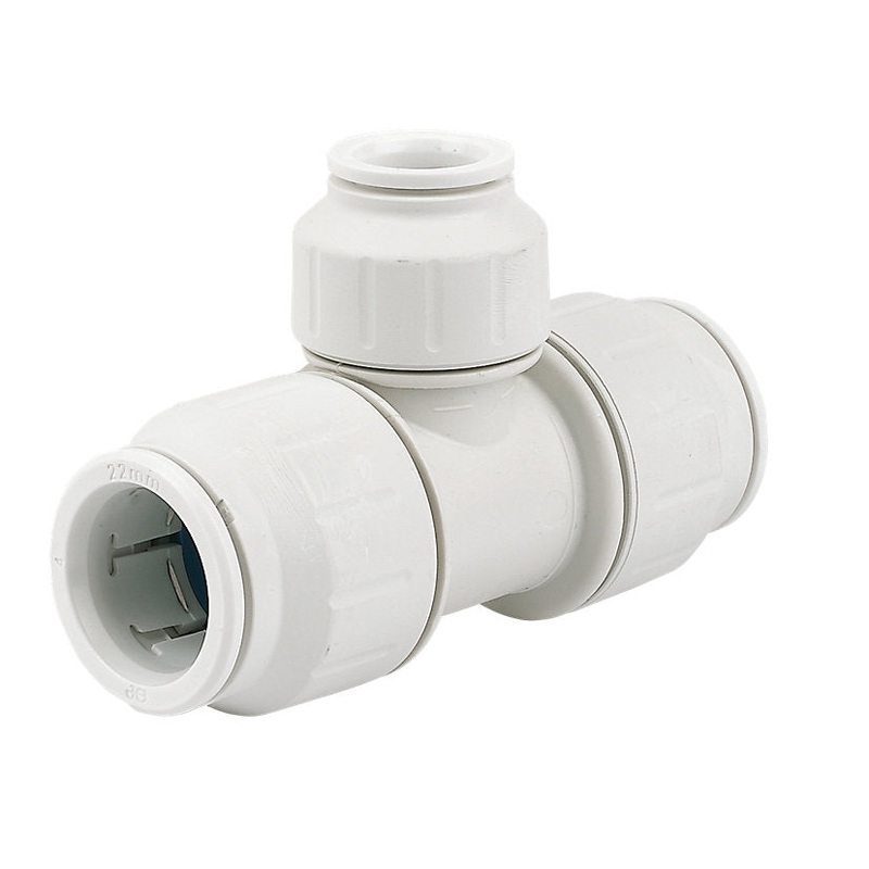Push Fit 22mm x 22mm x 15mm Reducing ‘T’ Fitting