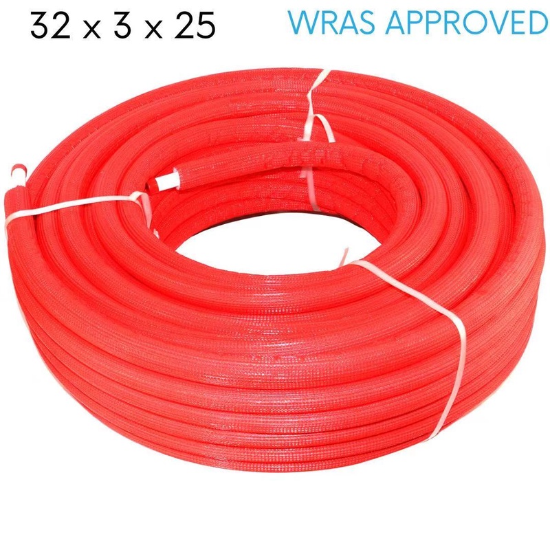 Insulation Red 32 x 3.0  25 m PEX-AL-PEX Multilayer Insulated Pipe