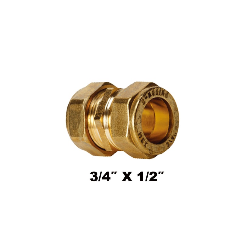 Straight Compression Coupler C X C 3/4” X 1/2” (31021)