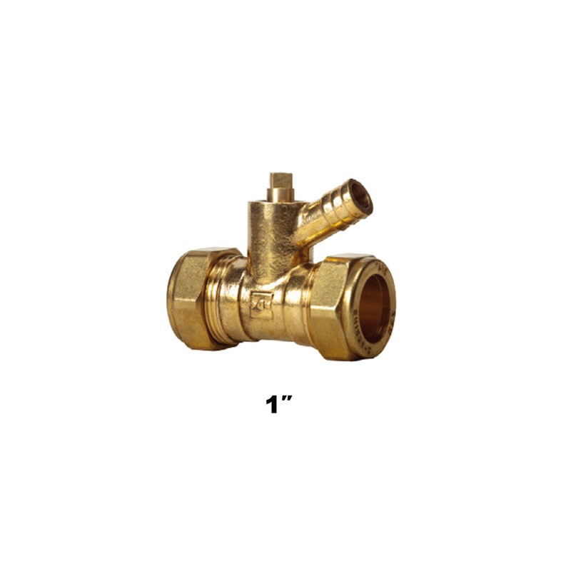 Straight Compression Coupler & Drain Off 1” (1713)