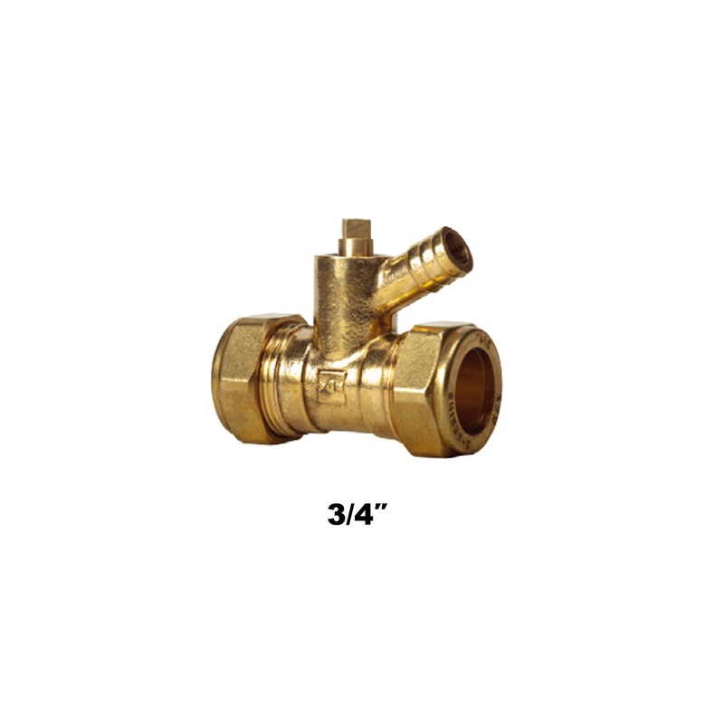 Straight Compression Coupler & Drain Off 3/4?? (1712)