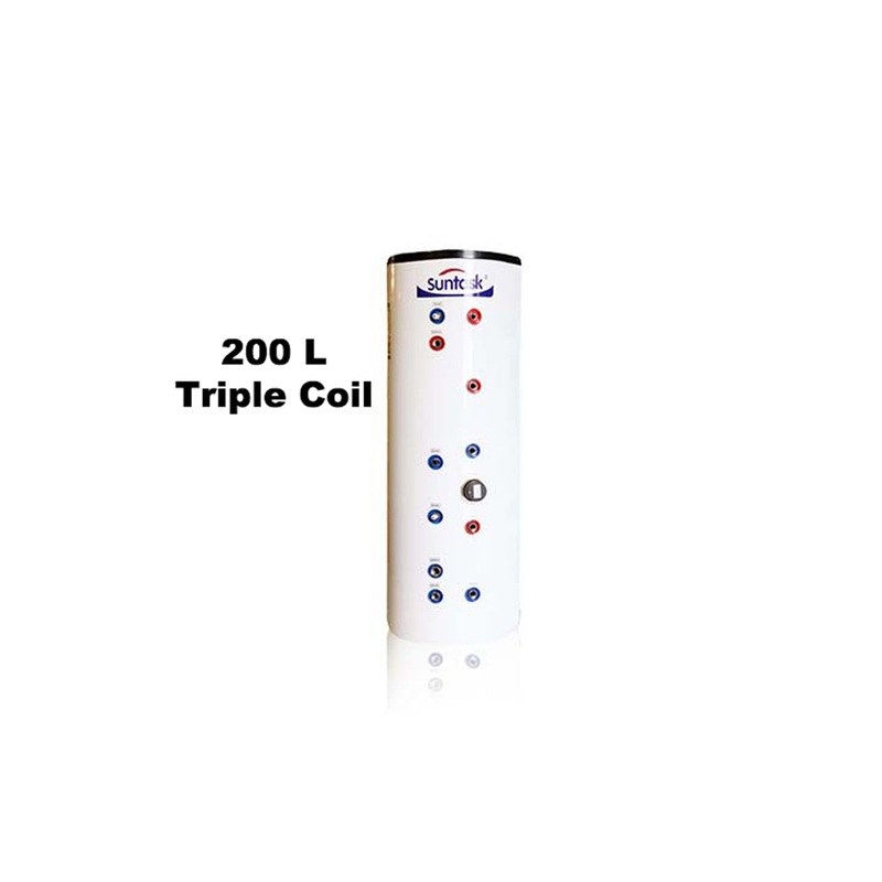Suntask Duplex Stainless Steel Cylinder 200 L Triple Coil