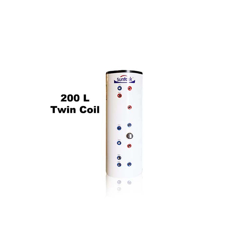 Suntask Duplex Stainless Steel Cylinder 200 L Twin Coil