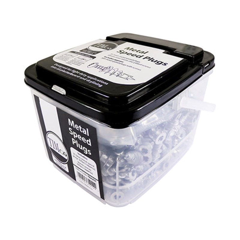Timco Metal Speed Plugs with Screws – Zinc 31.5mm – 300 Pieces