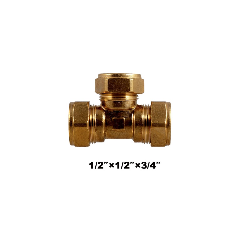 Compression Equal Tee CxCxC  1/2”x1/2”x3/4” (318112)