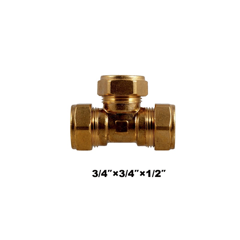 Compression Equal Tee CxCxC 3/4”x3/4”x1/2” (318221)