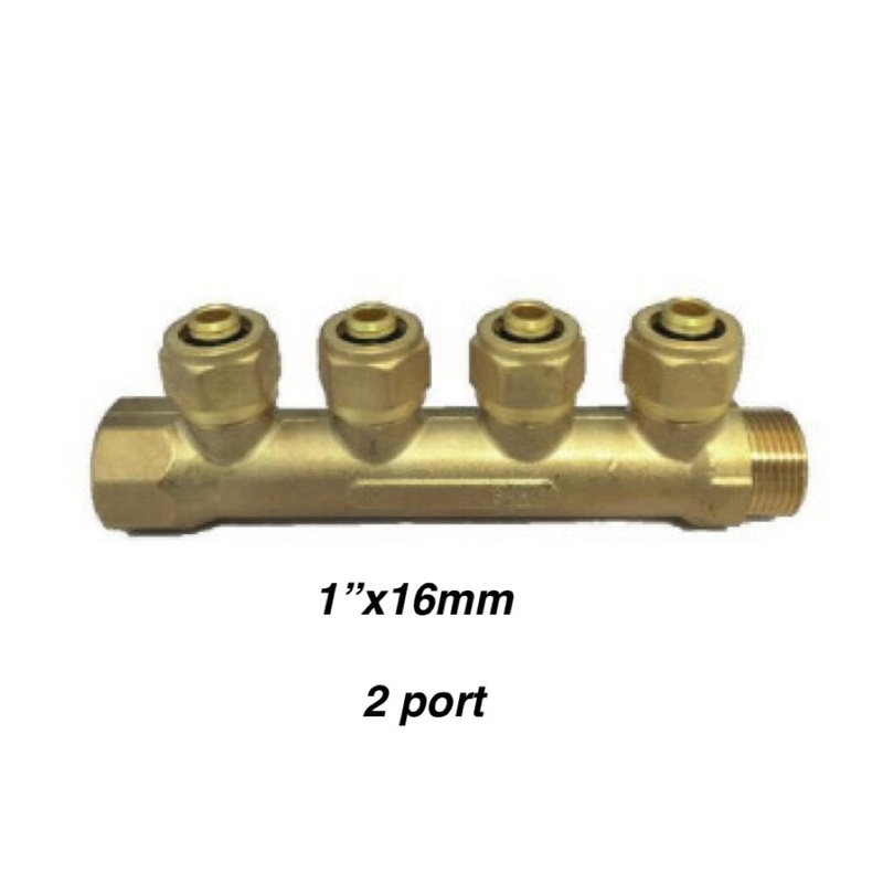 Brass Manifolds (With Adaptors) 1”x16mm- 2 Port Manifold (771872K)
