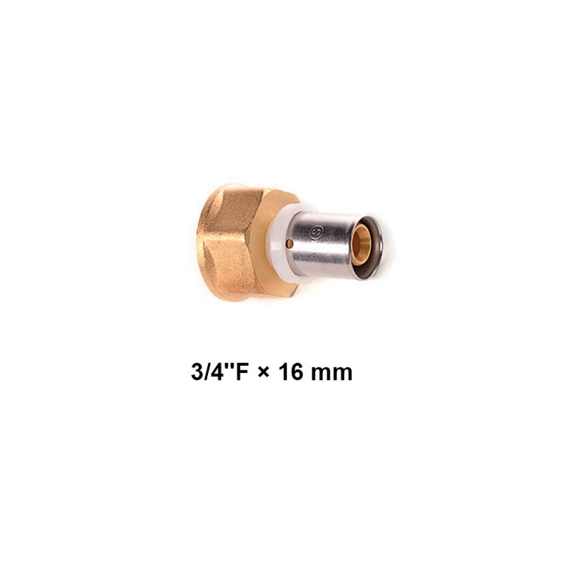Straight Coupler F.I. X Pipe 3/4”Fx16 mm (12021)