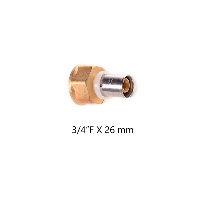 Straight Coupler F.I. X Pipe 3/4”Fx26 mm (12023)
