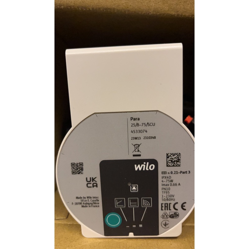 Wilo A rated Pump 8 metre head inc cable