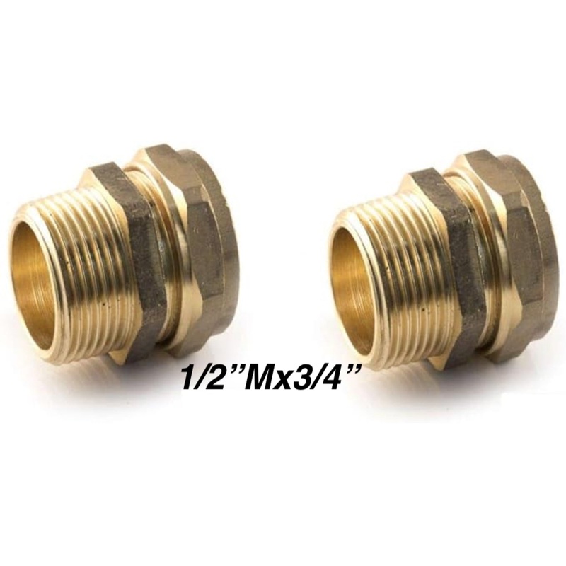 Straight Compression Coupler MI X C 1/2”Mx3/4 (31112)