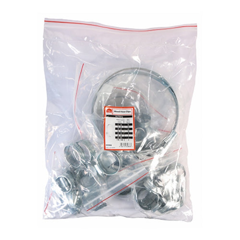Timco Hose Clips – Mixed – Zinc Mixed – 50 Pieces