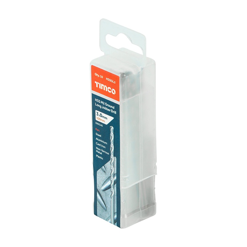Timco Ground Long Jobber Drills – HSS M2 3.0mm – 10 Pieces