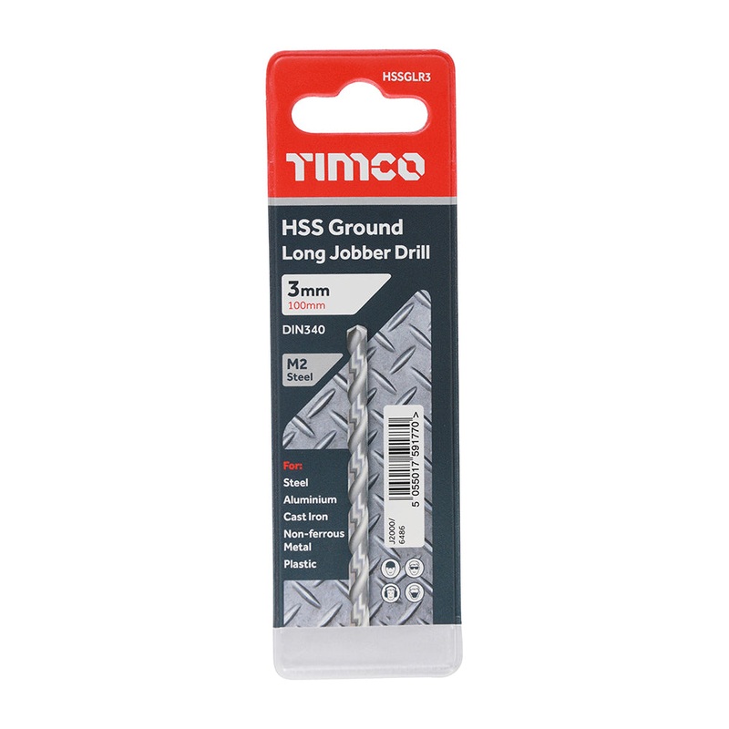 Timco Ground Long Jobber Drills – HSS M2 3.0mm