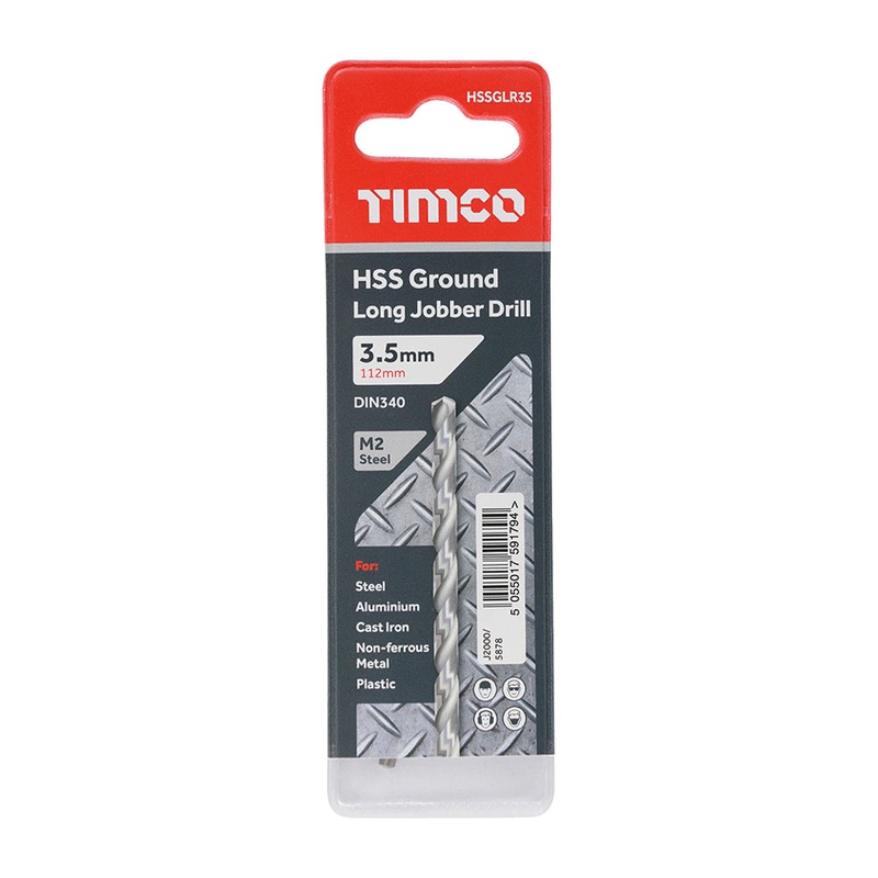 Timco Ground Long Jobber Drills – HSS M2 3.5mm