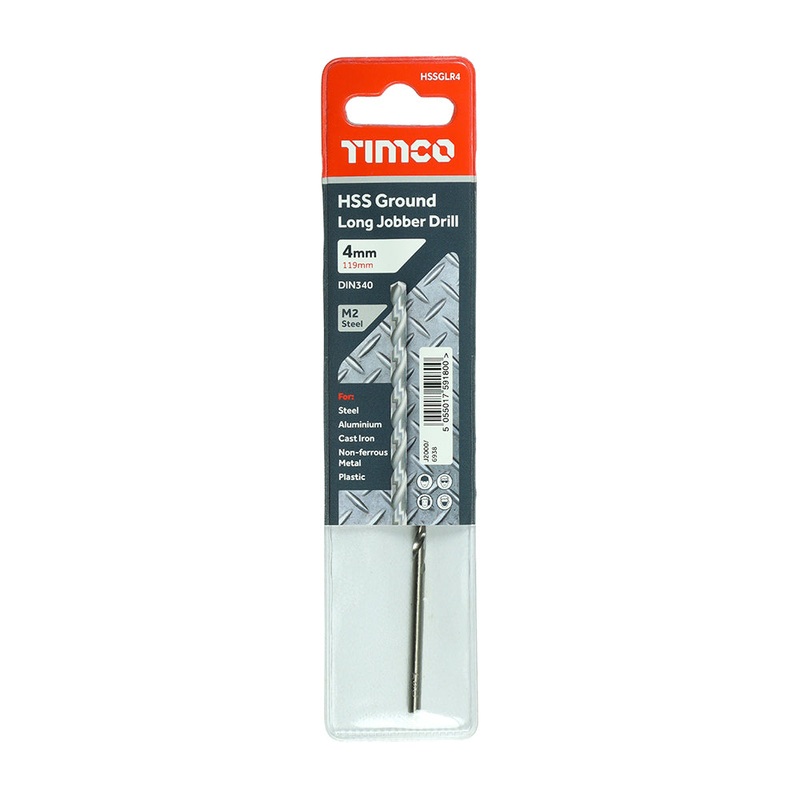 Timco Ground Long Jobber Drills – HSS M2 4.0mm