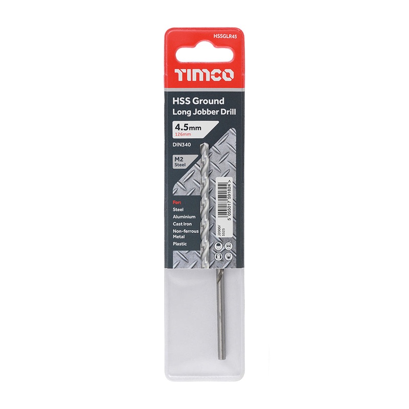 Timco Ground Long Jobber Drills – HSS M2 4.5mm