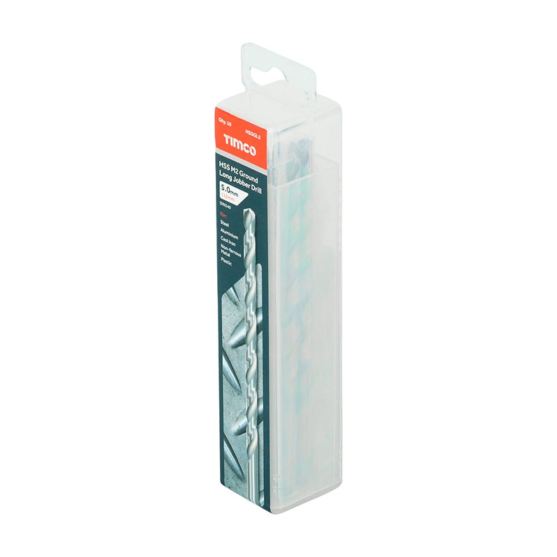 Timco Ground Long Jobber Drills – HSS M2 5.0mm – 10 Pieces