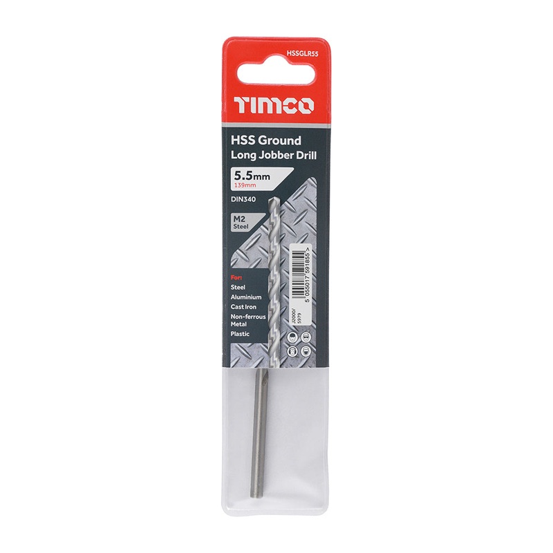 Timco Ground Long Jobber Drills – HSS M2 5.5mm