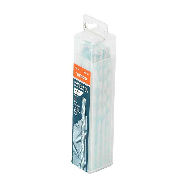 Timco Ground Long Jobber Drills – HSS M2 6.0mm – 10 Pieces