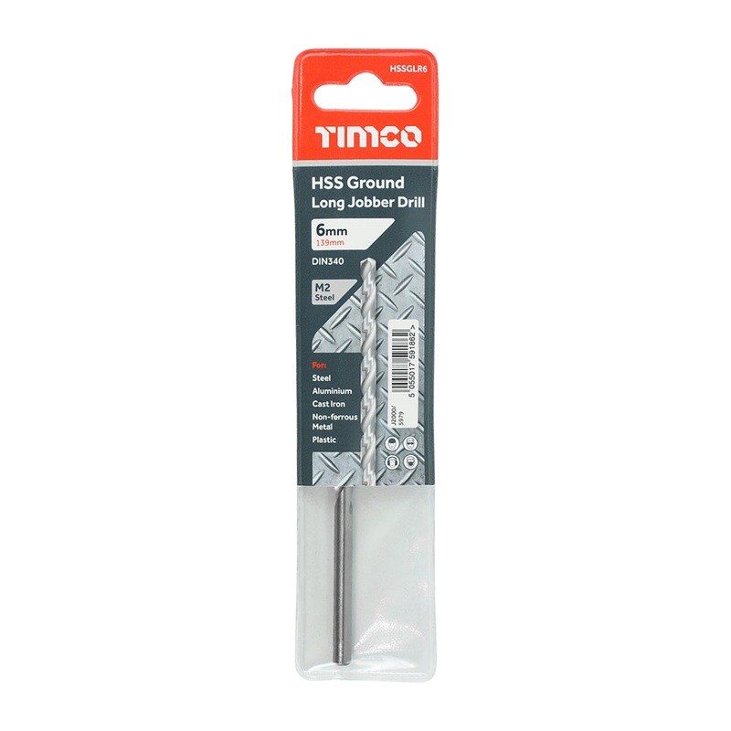 Timco Ground Long Jobber Drills – HSS M2 6.0mm