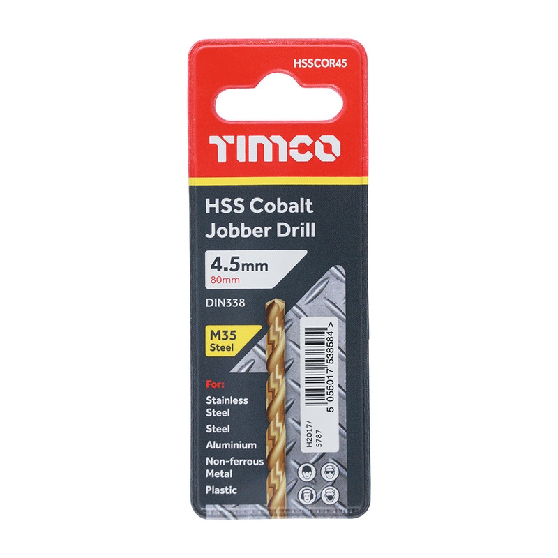 Timco Ground Jobber Drills – Cobalt M35 4.5mm