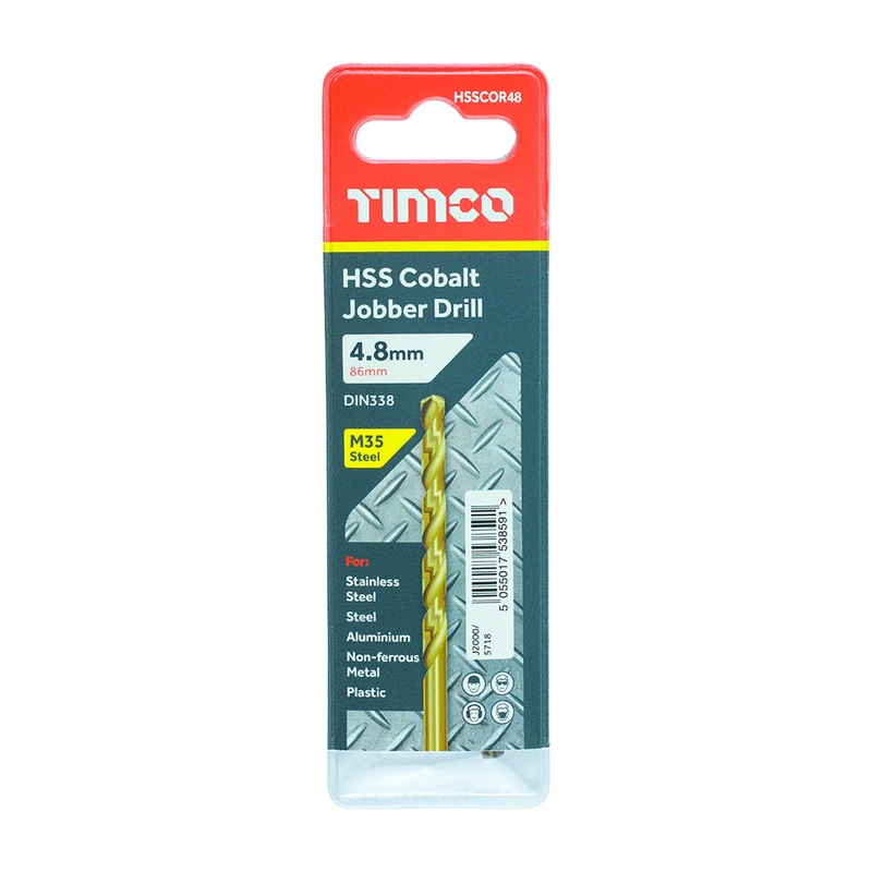 Timco Ground Jobber Drills – Cobalt M35 4.8mm