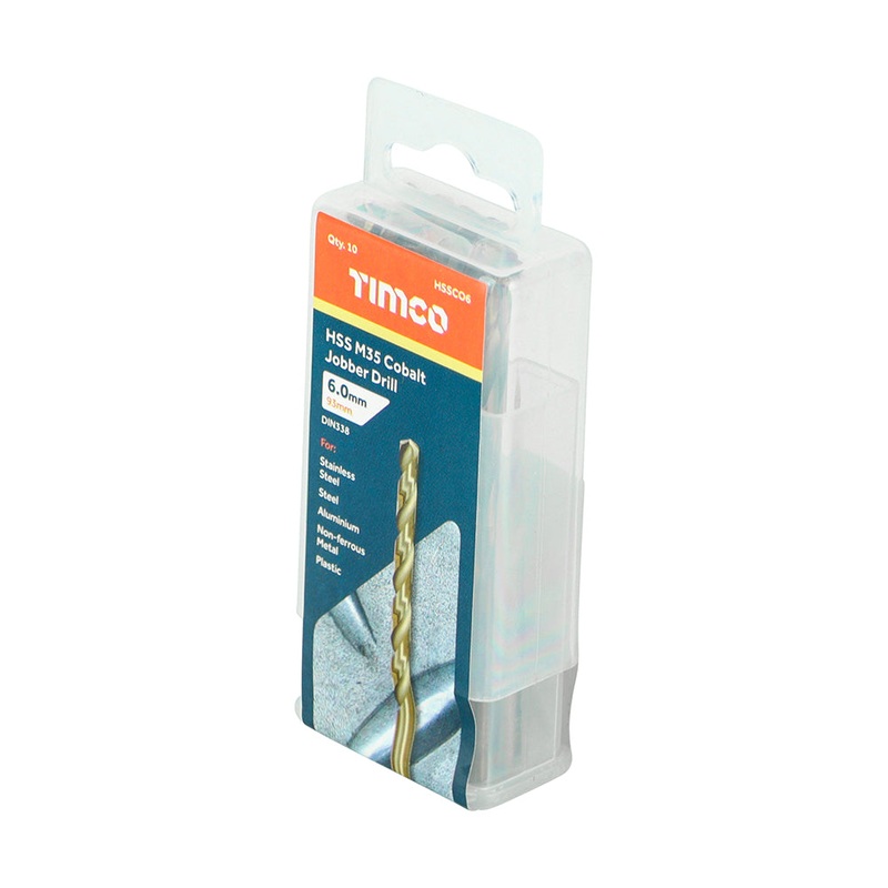 Timco Ground Jobber Drills – Cobalt M35 6.0mm – 10 Pieces