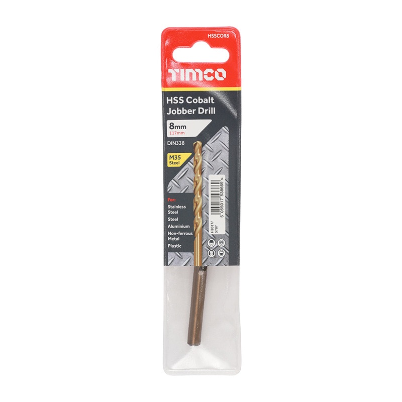 Timco Ground Jobber Drills – Cobalt M35 8.0mm