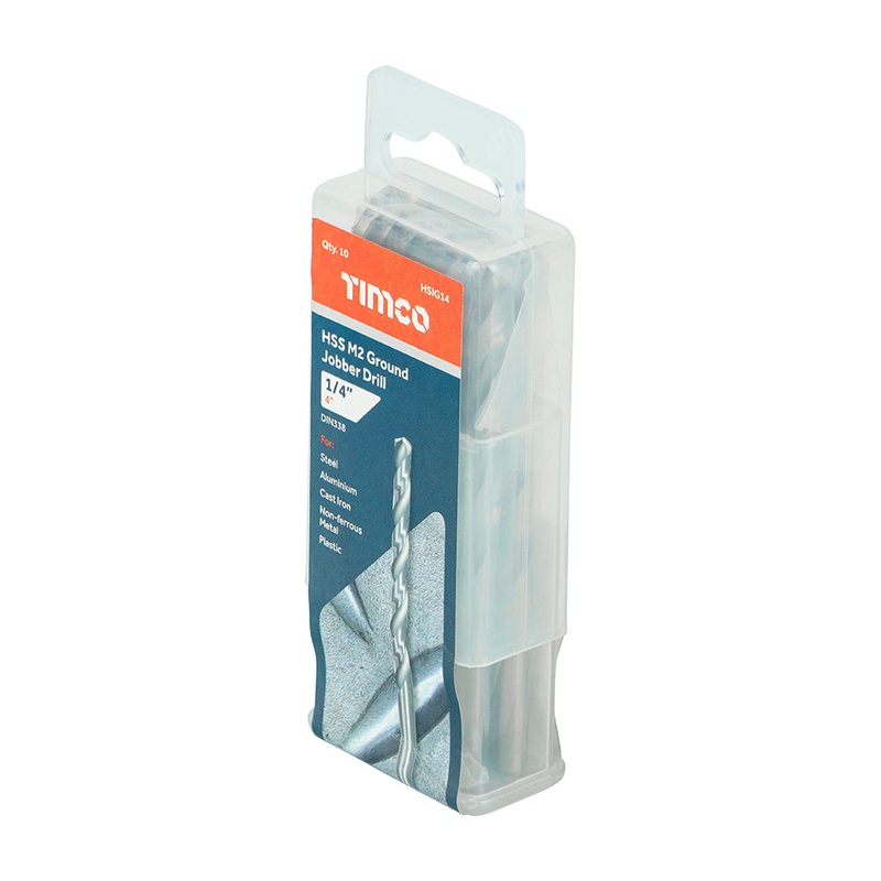 Timco Ground Jobber Drills – HSS M2 1/4 – 10 Pieces