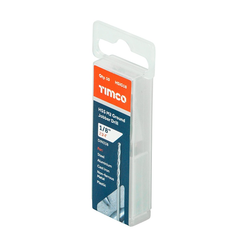 Timco Ground Jobber Drills – HSS M2 1/8 – 10 Pieces