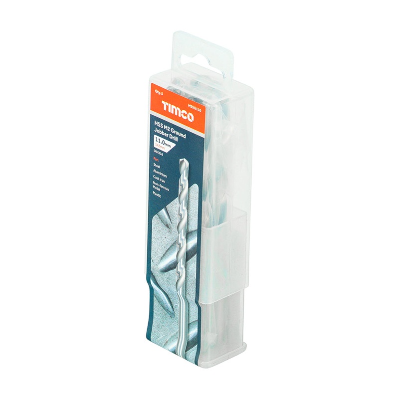 Timco Ground Jobber Drills – HSS M2 11.0mm – 5 Pieces