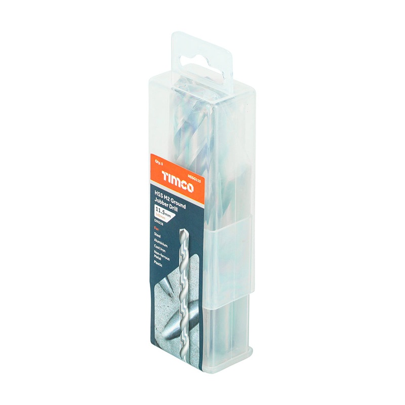 Timco Ground Jobber Drills – HSS M2 11.5mm – 5 Pieces