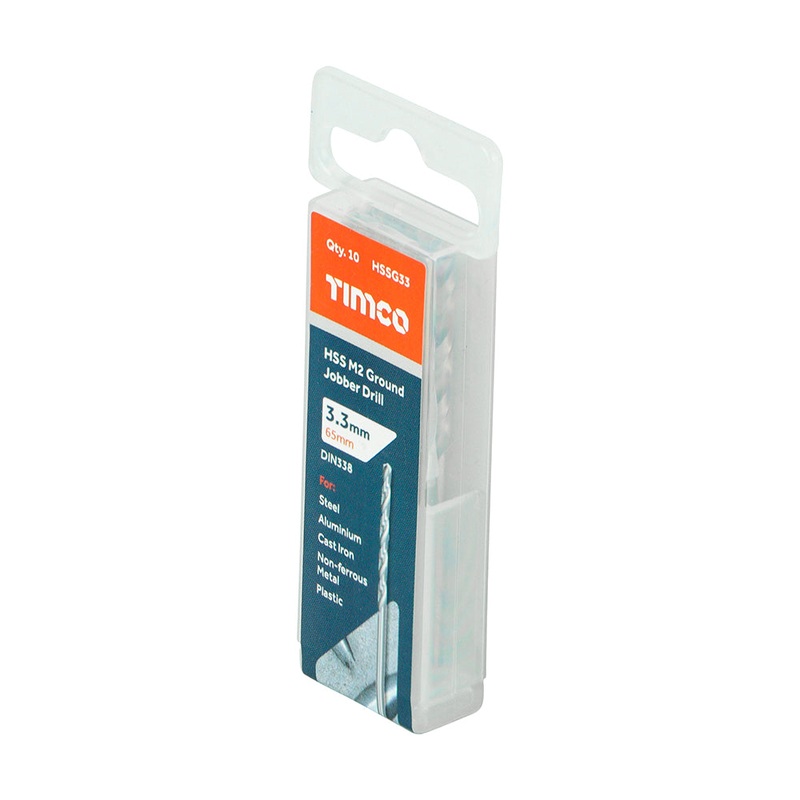 Timco Ground Jobber Drills – HSS M2 3.3mm – 10 Pieces