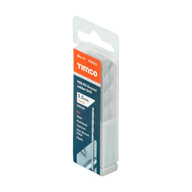 Timco Ground Jobber Drills – HSS M2 3.5mm – 10 Pieces