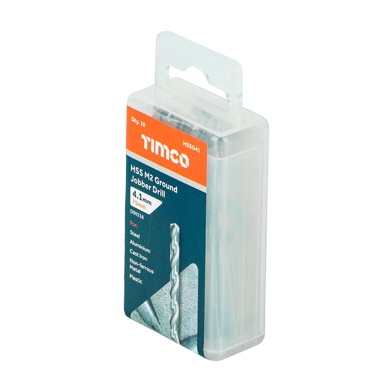 Timco Ground Jobber Drills – HSS M2 4.1mm – 10 Pieces