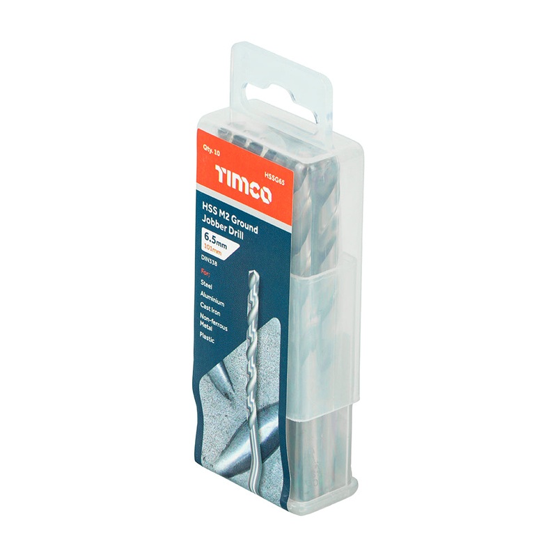 Timco Ground Jobber Drills – HSS M2 6.5mm – 10 Pieces