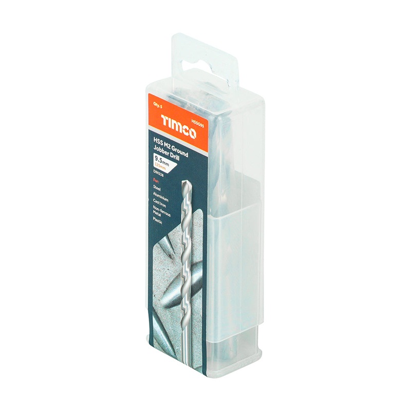 Timco Ground Jobber Drills – HSS M2 9.5mm – 5 Pieces
