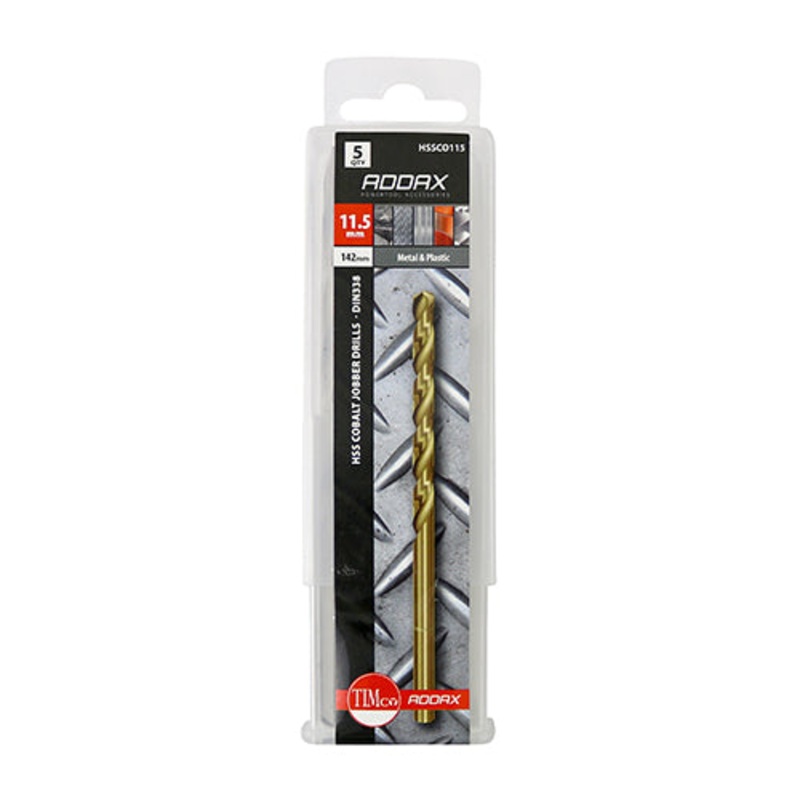 Timco Ground Jobber Drills – Cobalt M35 11.5mm – 5 Pieces