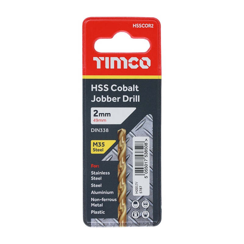 Timco Ground Jobber Drills – Cobalt M35 2.0mm