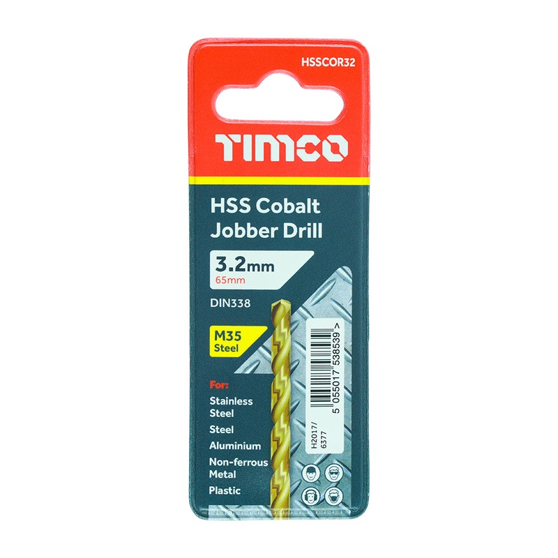 Timco Ground Jobber Drills – Cobalt M35 3.2mm