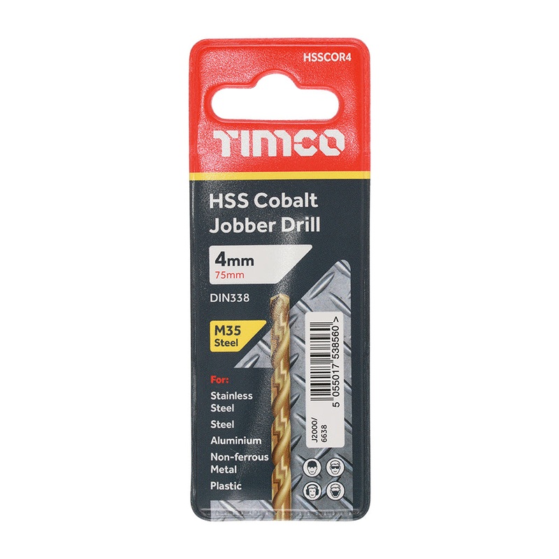 Timco Ground Jobber Drills – Cobalt M35 4.0mm