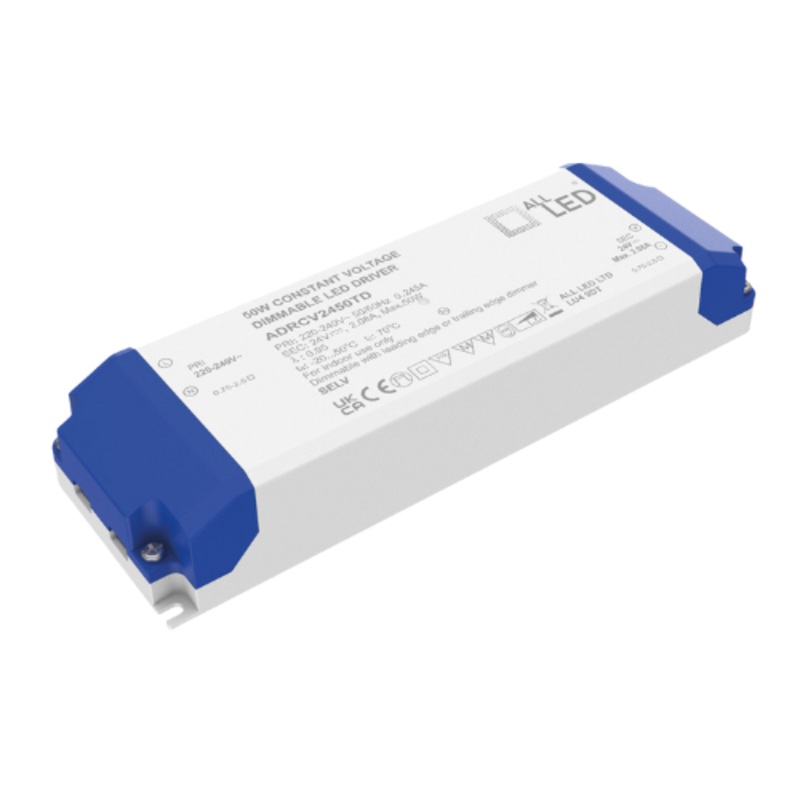 50W 24V DC Constant Voltage TRIAC Dimmable LED Driver